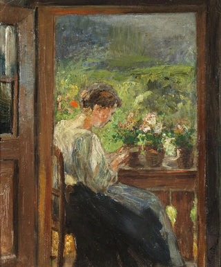 Fritz von Uhde - Reading woman on the balcony.webp