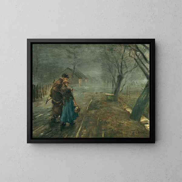 Moeilijke wandeling - Fritz von Uhde — ingelijst kunstwerk aan de muur