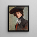 Dame au chapeau - G. Somogyi — ingelijst kunstwerk aan de muur