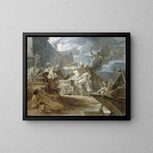 van de allegorie van de stad Parijs - Gabriel-François Doyen — ingelijst kunstwerk aan de muur