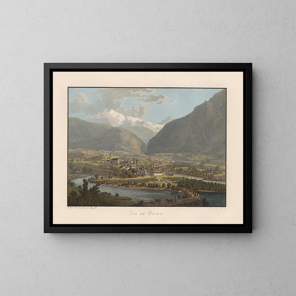 Uitzicht op Brieg - Gabriel Lory de Jonge — ingelijst kunstwerk aan de muur