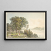uitzicht op het meer van Bienne genomen vanaf het eiland Saint-Pierre in het kanton Bern - Gabriel Lory de Oudere — ingelijst kunstwerk aan de muur