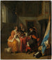 Een kaartspel - Gabriel Metsu — weergave van het kunstwerk