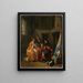 Een kaartspel - Gabriel Metsu — ingelijst kunstwerk aan de muur
