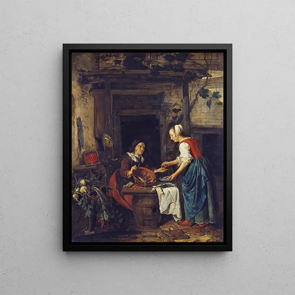 Gabriel Metsu - An Old Woman Selling Fish.webp
