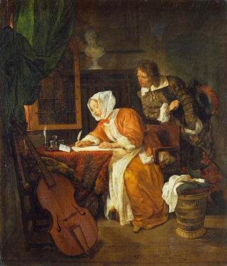 Gabriel Metsu - The Letter Writer Surprised.webp