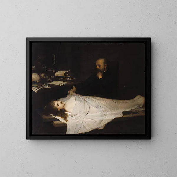 L'Anatomie - Gabriel von Max — ingelijst kunstwerk aan de muur