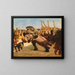 van de apen als scheidsrechters in de strijd tussen een olifant en een nijlpaard - Gabriel von Max — ingelijst kunstwerk aan de muur