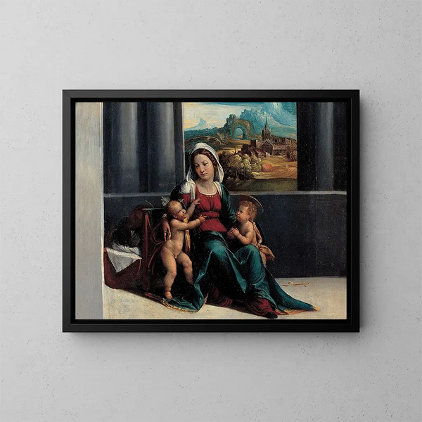 Madone met Kind en Sint-Jan - Garofalo en atelier — ingelijst kunstwerk aan de muur