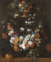 Flower Garland and Golden Fruit Bowl - Gaspar Peeter Verbruggen the Younger — artwork view