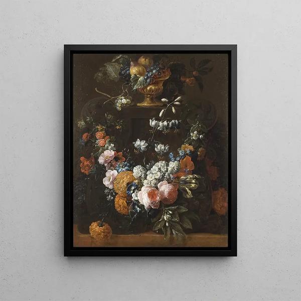 Gaspar Peeter Verbruggen the Younger - Flower Garland and Gilded Bowl of Fruit.webp