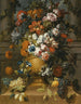 Flower painting in a vase with fruits on a pedestal - Gaspar Peeter Verbruggen the Younger — artwork view