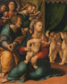 De Maagd met Kind en Jozef met engelen - Gaspare Sacchi — weergave van het kunstwerk