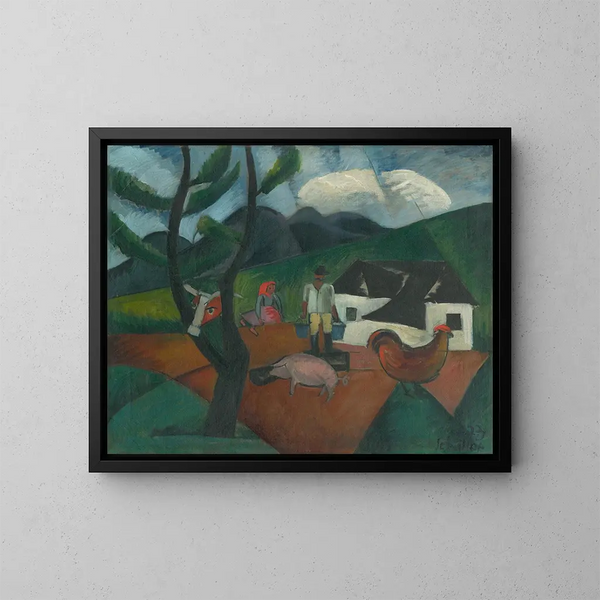 Hof van de heer - Gejza Schiller — ingelijst kunstwerk aan de muur