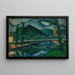 Landscape with a bridge - Gejza Schiller — framed artwork on a wall