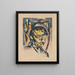 Head of a Man - Gejza Schiller — framed artwork on a wall