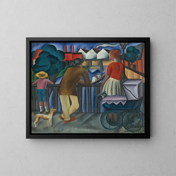 Stedelijke beweging - Gejza Schiller — ingelijst kunstwerk aan de muur