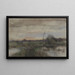 Moeraslandschap bij zonsondergang - Geo Poggenbeek — ingelijst kunstwerk aan de muur