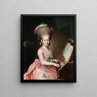 Georg Anton Urlaub - Portrait Of A Young Lady At The Clavichord Said To Be Henriette Haussmann.webp