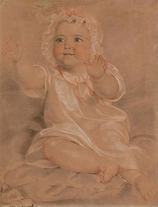 Georg Decker - Bildnis eines Wickelkindes mit ausgestreckten rmchen.webp