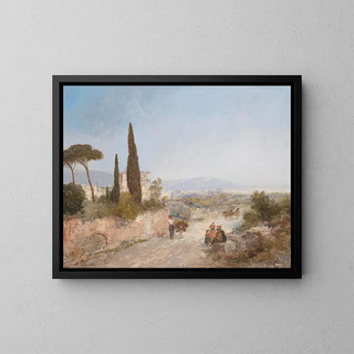 Georg Fischhof - Landschaft mit Blick auf Florenz.webp