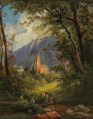 Georg Geyer - A Small Church in the Mountains.webp
