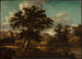 Landschap met een brug, een grote boom en reizigers - Georg Heinrich Hergenröder — weergave van het kunstwerk