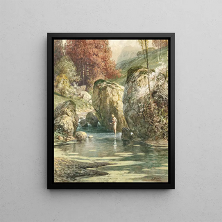 Georg Janny - Bathers in a mountain brook.webp
