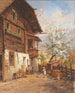 De lente op de boerderij - Georg Janny — weergave van het kunstwerk