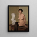 Female nude painting with plaster head - Georg Scholz — framed artwork on a wall