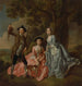 van George Rogers, zijn vrouw Margaret en haar zus Margaret Rogers - Francis Hayman — weergave van het kunstwerk