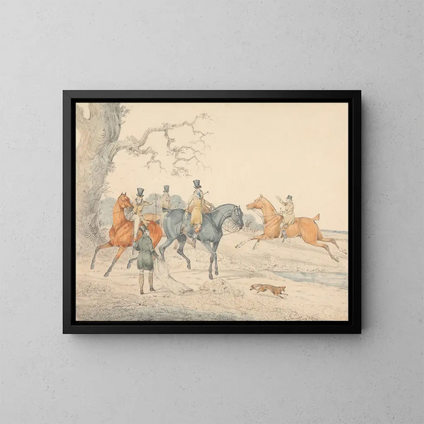 Vrijgeven van een voszak - George Alken — ingelijst kunstwerk aan de muur