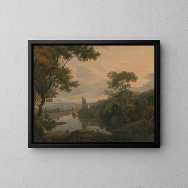 Landschap met rivier - George Barret — ingelijst kunstwerk aan de muur