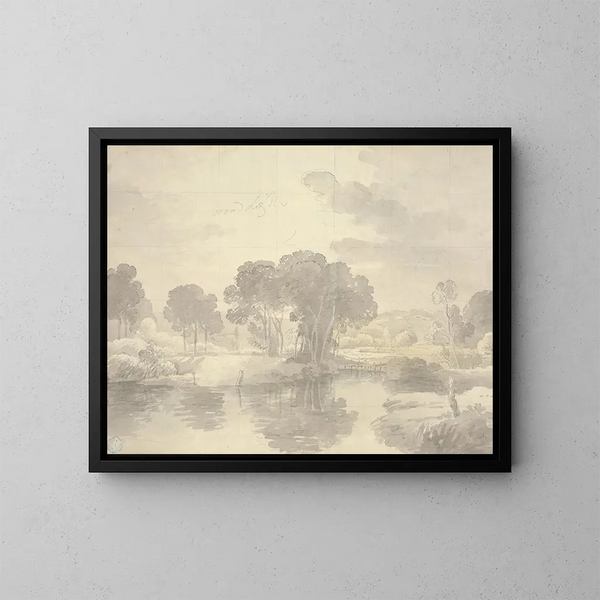Landschap aan de rivier de Tamise - George Bulteel Fisher — ingelijst kunstwerk aan de muur