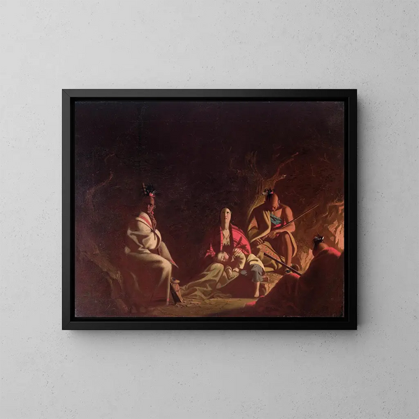Gecapteerd door Indianen - George Caleb Bingham — ingelijst kunstwerk aan de muur