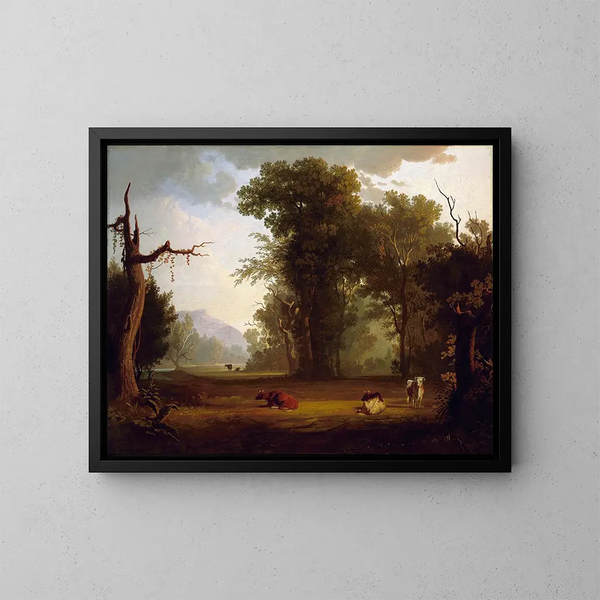 Landschap met vee - George Caleb Bingham — ingelijst kunstwerk aan de muur
