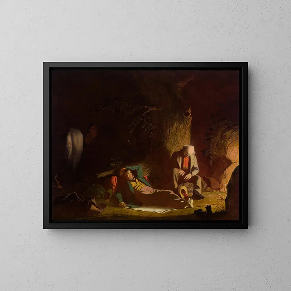 De late reizigers - George Caleb Bingham — ingelijst kunstwerk aan de muur