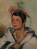 A-Nah-Kwet-To-Hau-Py-O Een zittende jongen in de wolken - George Catlin — weergave van het kunstwerk