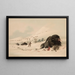 Bison in een sneeuwbank - George Catlin — ingelijst kunstwerk aan de muur