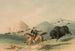 Jacht op bizons in achtervolging - George Catlin — weergave van het kunstwerk