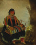 Vrouw van Jahksgaw met haar kind in een wieg - George Catlin — weergave van het kunstwerk