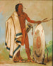 Kotzatah Smoked Shield, een vooraanstaande krijger - George Catlin — weergave van het kunstwerk