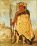 Lawerecooreshawwee, republikeinse oorlogschef van Pawnee - George Catlin — weergave van het kunstwerk
