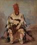 No-wy-ke-sg-gah Diegene die er twee tegelijk slaat, is een dapper - George Catlin — weergave van het kunstwerk