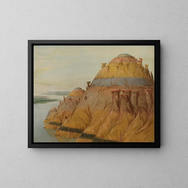 Pittoreske kliffen van klei op 1700 mijl boven Saint-Louis - George Catlin — ingelijst kunstwerk aan de muur