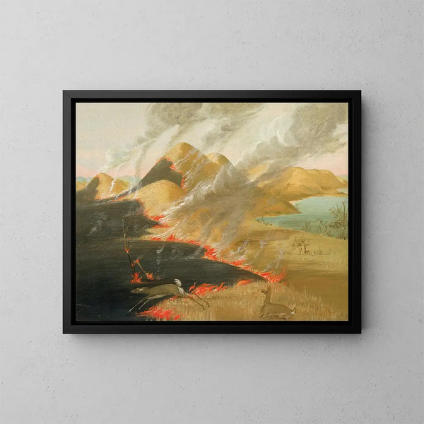 van de Brûlure des falaises de prairie - George Catlin | Schilderij — ingelijst kunstwerk aan de muur