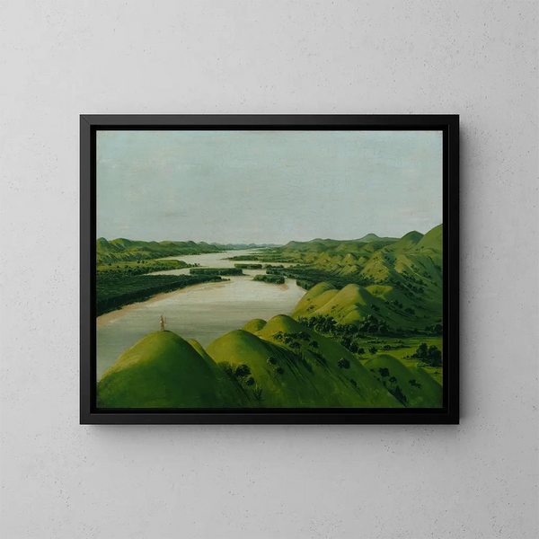 Rivierkliffen, 1320 mijl boven Saint-Louis - George Catlin — ingelijst kunstwerk aan de muur