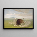 Witte wolven die een bizon aanvallen - George Catlin — ingelijst kunstwerk aan de muur