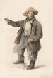 Porteur de poisson avec un chapeau de paille - George Chambers — weergave van het kunstwerk