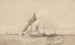 Zeilboten en schepen in een ruwe zee - George Chambers — weergave van het kunstwerk